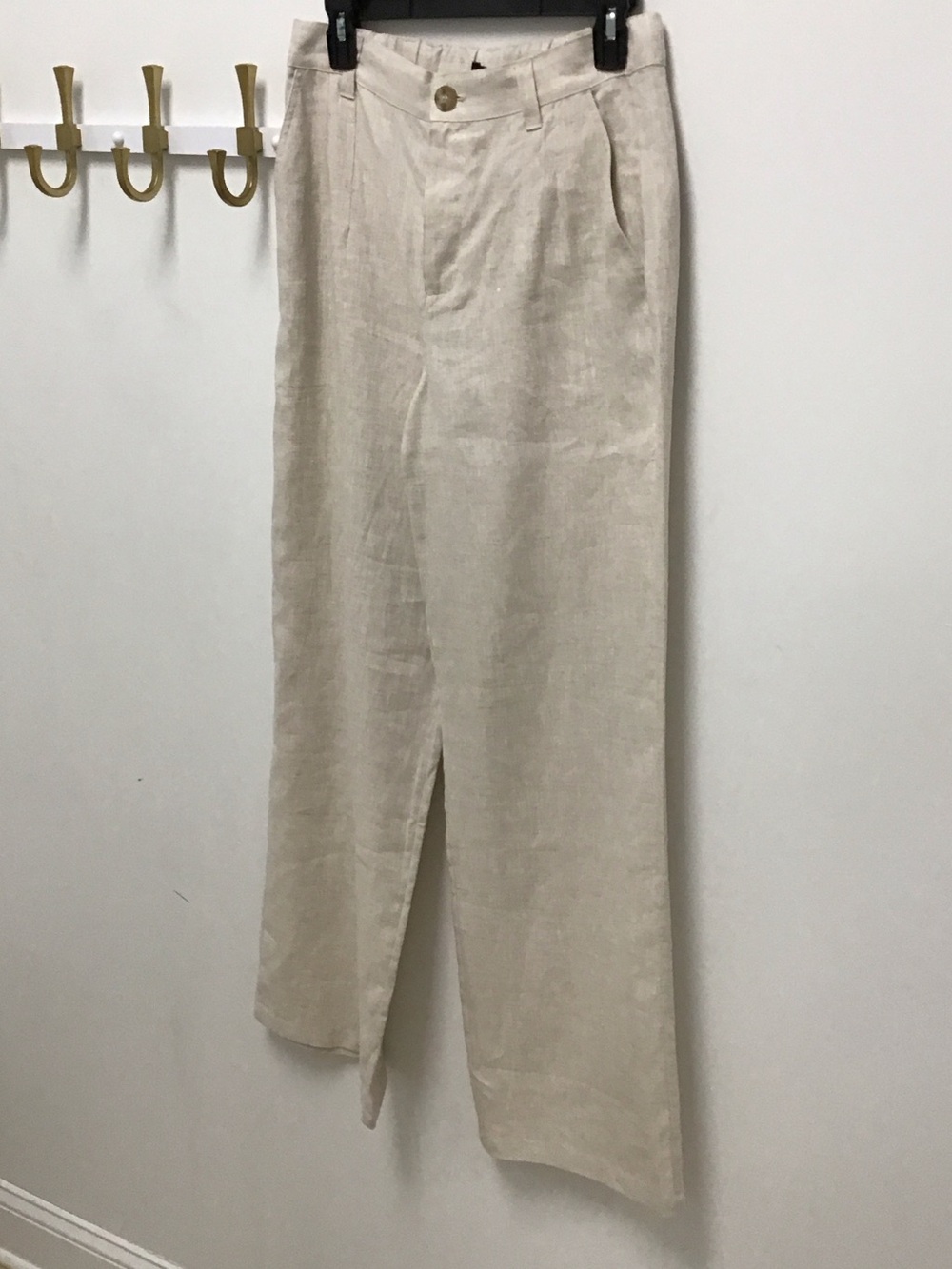 Sanctuary Beige Linen Blend Trousers